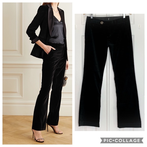 velvet bootcut trousers